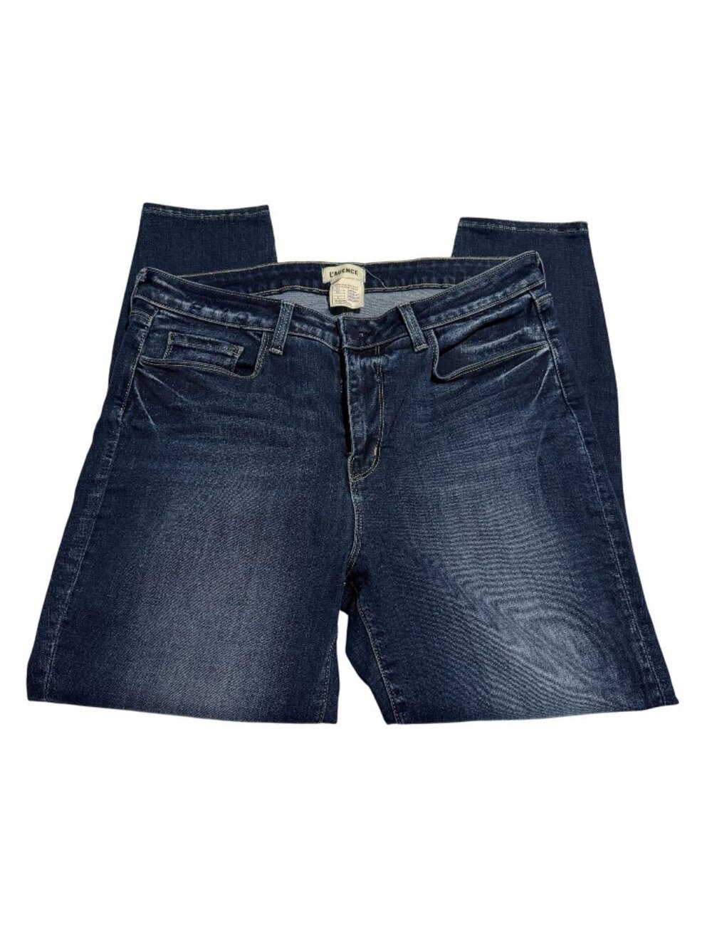 L'Agence Margot High-Rise Skinny Jean Sz 31 Dark Wash Cotton Blend Stretch Denim